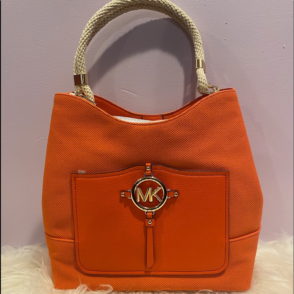 Michael Kors Amy large rope shoulder bag in clementine